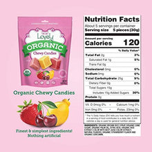 Load image into Gallery viewer, ORGANIC Chewy Candies - Lovely Co. 5oz Bag - Strawberry, Lemon & Cherry Flavors | NO HFCS, GLUTEN or Fake Ingredients, 100% VEGAN & Kosher!