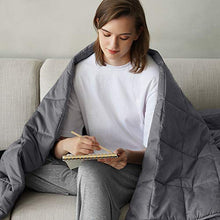 Load image into Gallery viewer, joybest King Size Weighted Blanket 30 lbs 80"x87" Soft Comfortable Breathable 100% Cotton Heavy Blanket Washable with Glass Beads for Adult Man Woman Couples and King Queen Size Beds Grey