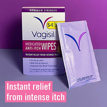 Load image into Gallery viewer, Vagisil Anti-Itch Medicated Feminine Intimate Wipes for Women, Maximum Strength, Gynecologist Tested, 12 Count, Pack of 3 (36 wipes total) (Packaging may vary)