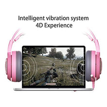 Load image into Gallery viewer, SOMIC G951pink Gaming Headset for PC, PS4, Laptop: 7.1 Virtual Surround Sound Detachable Cat Ear Headphones LED, USB, Lightweight Self-Adjusting Over Ear Headphones for Girlfriend Women