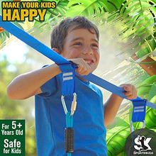 Load image into Gallery viewer, Sportivikids Ninja Warrior Obstacle Course for Kids Outside with Swing Set - 50' Ninja Slackline Hanging Activities Accessories, Monkey Bars & Ladder for Girls & Boys for Backyard - Outdoor Playsets