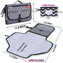 Load image into Gallery viewer, Portable Baby Changing Pad for Changing Diaper, Waterproof and Lightweight Easy to Carry and Travel, Portable Changing Station with Built in Pillow and Changing Mats.