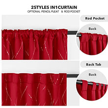 Load image into Gallery viewer, Deconovo Blackout Back Tab and Rod Pocket Curtains Drapes for Sliding Glass Door, 95 Inches Long, Pack of 2 - Light Blocking Curtains with Wave Line Dots Pattern (52 x 95 Inch, Red, 2 Panels)