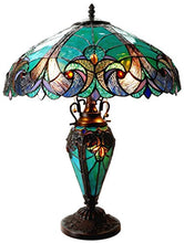Load image into Gallery viewer, Chloe Lighting CH18780VG18-DT3 Liaison Tiffany-Style Victorian 3 Light Double Lit Table Lamp with Shade, 24.5 x 18 x 18", Multicolor