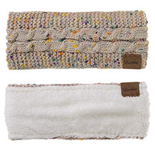 Load image into Gallery viewer, Loritta Womens Ear Warmers Headbands Winter Warm Fuzzy Cable Knit Head Wrap Fleece Lined Gifts,Beige