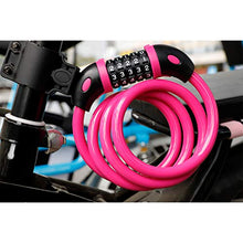 Load image into Gallery viewer, Bike Lock Bicycle Lock Chain ,5-Digit Combination Lock Core Steel Wire Bike Lock Security&Portable Bicycle Locks,4 Feet x 1/2 inch (Pink)