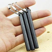 Load image into Gallery viewer, bayite Survival Drilled Ferrocerium Ferro Rod Flint Fire Starter Rods with Keychain Ring 3.14 Inch Pack of 3