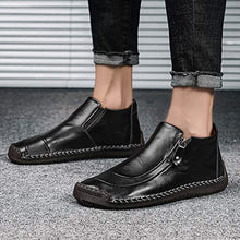 Load image into Gallery viewer, Leather Men's Boots Large Size Casual outdoor Boots black Shoes