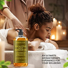 Load image into Gallery viewer, MAJESTIC PURE Sore Muscle Massage Oil, Coconut Massage Oil, Rose Massage Oil, and Eucalyptus Mint Massage Oil (8 fl oz Each) Bundle