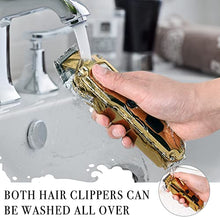 Load image into Gallery viewer, Hatteker Hair Clipper & Trimmer Set for Men IPX7 Waterproof Cordless Barber Clipper for Hair Cutting Kit with T-Blade Trimmer Beard Trimmer Kids Clipper Professional USB Rechargeable (Gold)