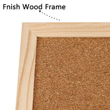 Load image into Gallery viewer, Cork Board Bulletin Board - 15.7"X 12" Vision Board Wood Frame Corkboard Message Board Wall Mounted Pin Board for School, Home & Office (with Pins, Hardware, Rope)