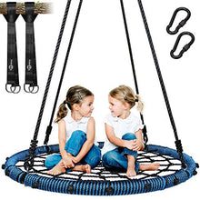 Load image into Gallery viewer, Trekassy 750 lb Spider Web Swing 40 inch for Tree Kids with Steel Frame and 2 Hanging Straps