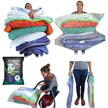 Load image into Gallery viewer, Vacwel Jumbo Vacuum Storage Bags for Clothes, Quilts, Pillows, Space Saver Size 43x30” Extra Strong (Pack of 6)