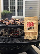 Load image into Gallery viewer, GTS Fire Starter for Charcoal and Firewood, Super Fast Lighting, Perfect for BBQ, Campfire and Fireplace, All Natural, Long 8-10min Burn, Waterproof and Sealed Pack, 25 pcs