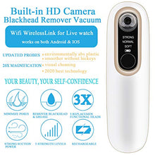 Load image into Gallery viewer, Blackhead Remover Pore Vacuum with Camera – DoVis Electric Visible Blackhead Vacume Remover Rechargeable Face Acne Comedo Pore Cleaner Extractor Blackhead Suction Tool Device for Women Men, White