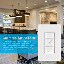 Load image into Gallery viewer, Lutron Caseta Wireless Smart Lighting Dimmer Switch and Remote Kit for Wall & Ceiling Lights, P-PKG1W-WH, White