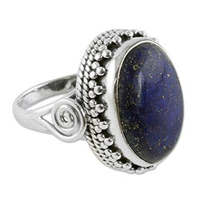 Load image into Gallery viewer, NOVICA Lapis Lazuli .925 Sterling Silver Handcrafted Cocktail Ring, Majestic Blue'