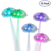 Load image into Gallery viewer, Midafon 15 Pack LED Color Changing Fiber Optic Hair Lights Barrettes Light Up Party Favors Glow Toys Supplies