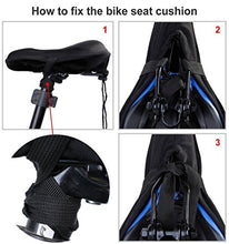 Load image into Gallery viewer, Zacro Gel Bike Seat Cover- BS031 Extra Soft Gel Bicycle Seat - Bike Saddle Cushion with Water&Dust Resistant Cover (Black)