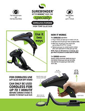 Load image into Gallery viewer, Surebonder Cordless Hot Glue Gun, High Temperature, Full Size, 60W, 50% More Power - Sturdily Bonds Metal, Wood, Ceramics, Leather & Other Strong Materials (Specialty Series CL-800F)