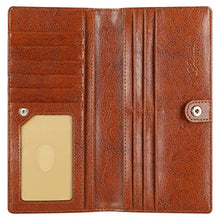 Load image into Gallery viewer, Lavemi RFID Blocking Ultra Slim Real Leather Credit Card Holder Clutch Wallets for Women with Snap Closure(2-Waxed Brown)