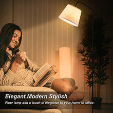Load image into Gallery viewer, Arc Floor Lamp, LED Floor Lamp with Hanging White Lamp Shade, Modern Standing Lamp with Foot Switch, E26 Lamp Base, Corner Lamps Tall Pole Light for Office Bedroom Living Room Reading