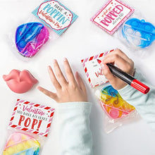 Load image into Gallery viewer, Valentines Day Cards for Kids - Valentines Day Gifts for Kids - 24 Mini Heart Pop Fidget Toys Bulk - Valentine Exchange Cards for Classroom School Party Favors Toddlers Girls Boys Age 3 Year and Up