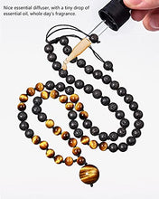 Load image into Gallery viewer, Jewever Lava Rock with Tiger Eye Pendant Long Necklace for Women Men Healing Crystals Essential Oils Diffuser Natural Stone Reiki Energy Balancing