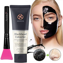Load image into Gallery viewer, AsaVea Black Peel Off Mask with Brush,Blackhead Remover Charcoal Blackhead Remover, Deep Cleansing, Pore Shrinking, Acne and Oil Control, Anti Aging 80 gram