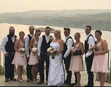 Load image into Gallery viewer, Gralre Women's Rose Gold Bridesmaid Dresses Long Sequined Sweetheart Chiffon Formal Wedding Prom Dress 2 Rosegold/Burgundy