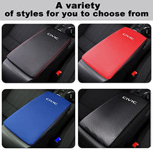 Load image into Gallery viewer, Horry Center Console Armrest Box Cover Panel Trim Waterproof Anti-Scratch Leather Protector Decoration Cover Interior Accessories for Honda Civic 2022(Red Stitches), Black leather red line