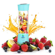 Load image into Gallery viewer, Diwenhouse Portable Blender - Personal Size Blender for Shakes and Smoothies, USB Rechargeable Electric Mini Juice Cup Blender for Travel, 16oz, Blue