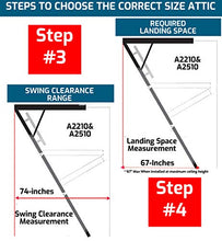 Load image into Gallery viewer, Louisville Ladder 25.5x54 Aluminum Attic Ladder, Type IAA, 375-pound Load Capacity, AA2510,Silver