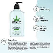 Load image into Gallery viewer, Hempz Natural Triple Moisture Herbal Whipped Body Cream with 100% Pure Natural Hemp Seed Oil for 24-Hour Hydration