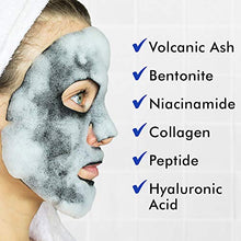 Load image into Gallery viewer, Ebanel 10 Pack Carbonated Bubble Clay Mask, Deep Cleansing Face Mask for Acne and Pores, Detox Volcanic Ash and Bentonite Clay Mask with Collagen Peptides, Vitamin C, Hyaluronic Acid, Niacinamide