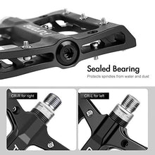 Load image into Gallery viewer, Puroma Mountain Bike Pedal Nylon Fiber Non-Slip 9/16 Inch Bicycle Platform Flat Pedals for Road Mountain BMX MTB Bike (Black)