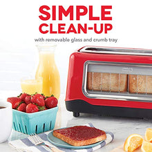 Load image into Gallery viewer, Dash Clear View Toaster: Extra Wide Slot Toaster with See Through Window - Defrost, Reheat + Auto Shut Off Feature for Bagels, Specialty Breads & other Baked Goods - Red