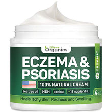 Load image into Gallery viewer, Psoriasis & Eczema Cream - Natural Eczema Treatment with Tea Tree Oil, MSM, Honey & Arnica - Made in USA - Powerful Dermatitis, Irritation & Psoriasis Treatment - Steroid-Free Psoriasis Cream - 4OZ