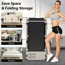 Load image into Gallery viewer, FUNMILY Folding Treadmill, 2.25HP Portable Treadmill with Table Holder & Bluetooth Speaker, Multifunctional Running Machine for Office Home Gym, Zero Installation (Silver)