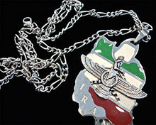 Load image into Gallery viewer, Iran Map Flag Farvahar Necklace Iranian Persian Iran Persia Art Farohar Chain
