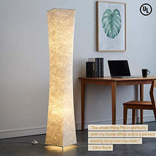 Load image into Gallery viewer, LEONC Design 61'' Creative LED Floor Lamp, Softlighting Minimalist Modern Contemporary with Fabric Shade & 2 Bulbs Floor Lamps for Living Room Bedroom Warm Atmosphere(Tyvek Dupont 10 x 10 x 61 inch)