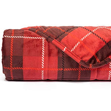 Load image into Gallery viewer, Simple Being All in One Plush Weighted Blanket, 48x78 12lb RED, Premium Adult Heavy Blanket, Environment Friendly Ceramic Beads, Warm Breathable 5 Layers of Comfort, Great Gift for Hot & Cold Sleepers
