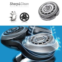 Load image into Gallery viewer, SH90 Replacement Heads for Philips Norelco 9000 Series Shaver, S9300,S9700,S8950,SW9700,SW6700,9000 Shaver Replacement Blades Sh90/70 Electric Razor Blades Replace for Men,6 Pack & 2 Brush