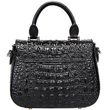 Load image into Gallery viewer, PIJUSHI Leather Crossbody Shoulder Bags for Women Designer Crocodile Purse Satchel Handbag (99806 Black)