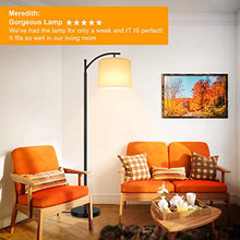 Load image into Gallery viewer, LED Floor Lamp for Living Room, Modern Standing Lamp for Bedroom, Classic Reading Floor Lamps with Lamp Shade Suits Farmhouse and Mid Century Modern for Study Office, E26 LED Bulb Included, Black