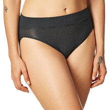 Load image into Gallery viewer, Warner's Women's No Pinching No Problems Hi-Cut Brief Panty, Black/White Pindot, 7 (Large)