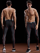 Load image into Gallery viewer, Neleus Men's 2 Pack Compression Pants Workout Running Tights Leggings,6013,Black (Red Stripe),Red,US 2XL,EU 3XL
