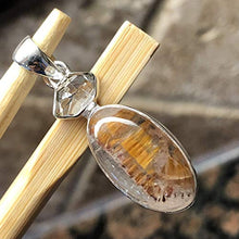 Load image into Gallery viewer, Natural Cacoxenite, Herkimer Diamond 925 Solid Sterling Silver Pendant 35mm