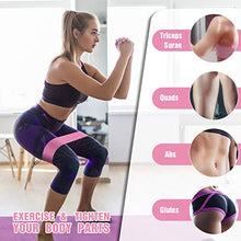 Load image into Gallery viewer, FRETREE Resistance Bands for Legs and Butt - Non Slip Elastic Exercise Bands Set for Stretching, Strength Training, Physical Therapy, Yoga, Home Equipment Workout Booty Bands for Women/Men (3 Packs)