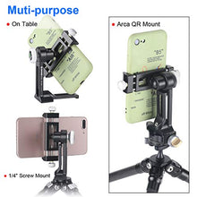 Load image into Gallery viewer, Phone Holder Adapter for Tripod, On Table iPhone Stand, Arca QR, 1/4" Screw Mount, 360 Degree Ball Head Rotate & Tilt Vertical & Horizontal, Fits iPhone 6 7 8 X 11 Pro Se Samsung Phone Clamp